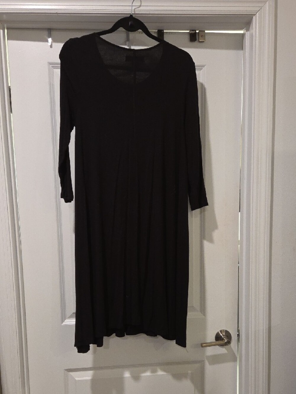 Joan Vass Black Long-Sleeve Midi Dress Size M! - Picture 2 of 7